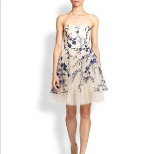 Matchesa notte floral embroidered dress